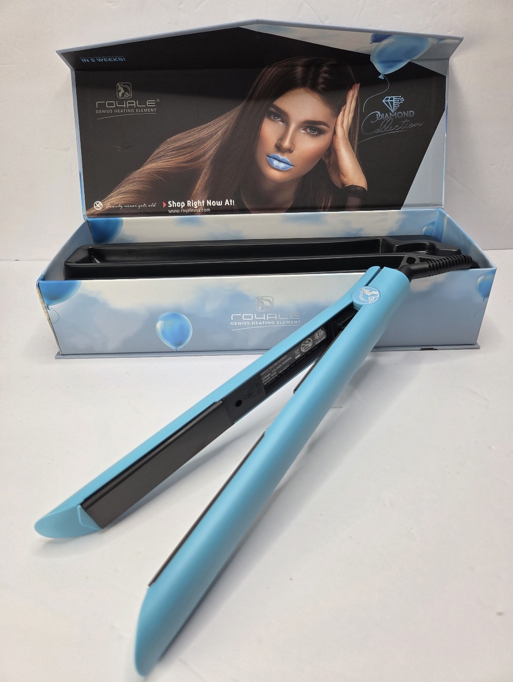 Royale Diamond Collection Blue Flat Iron Hair Straightener #655